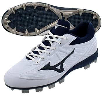 Mizuno スパイクホワイト/ネイビー MIZUNO ミズノ ポイントスパイク 野球スパイク ウエーブ